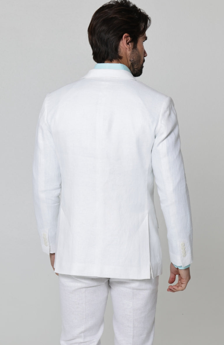 White Monte Carlo Suit with White Verona Pants and Bradford Italian Shirt in Spa