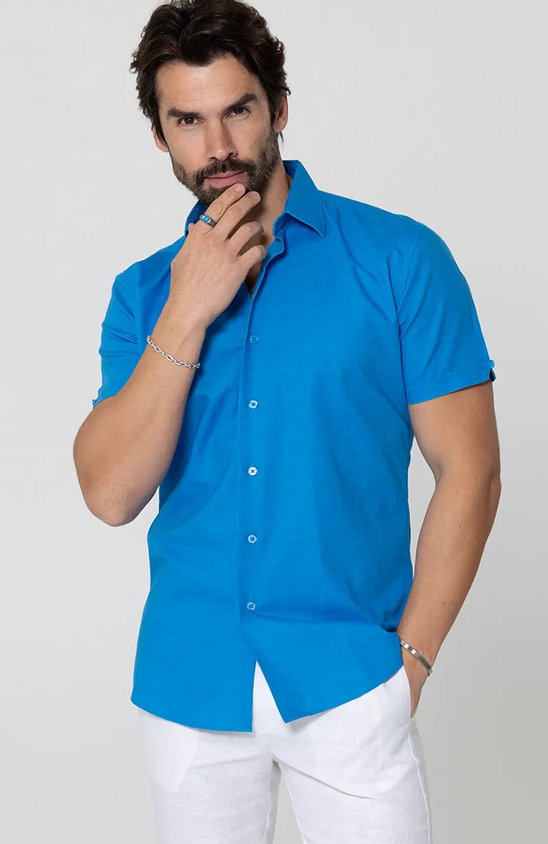 French Blue Beckford Short Sleeve Linen shirt linen Verona Pants