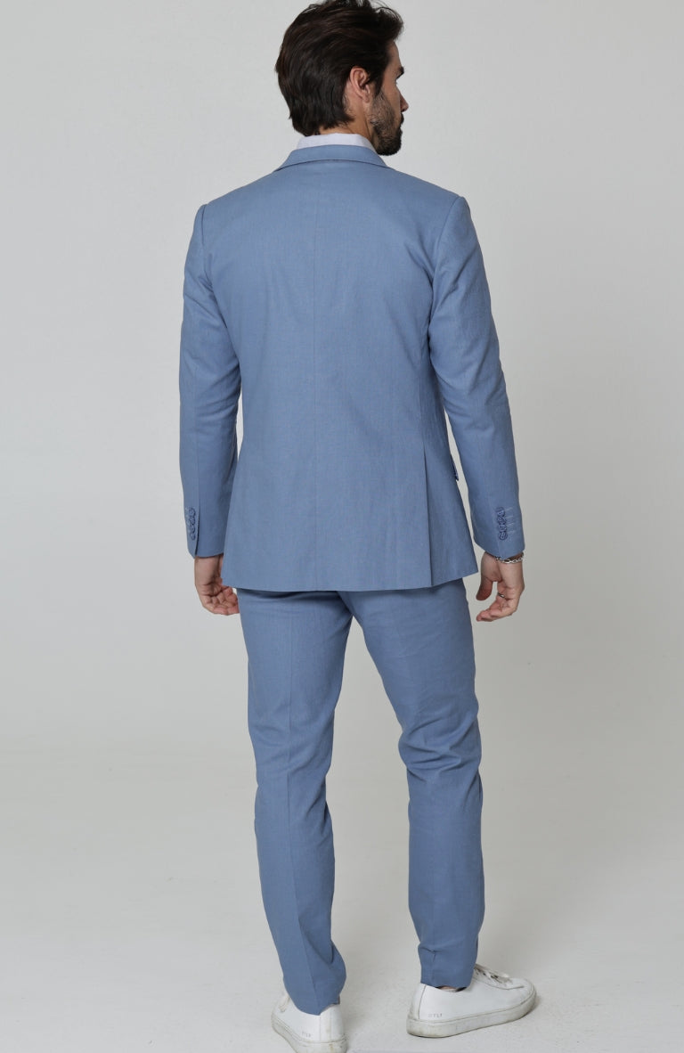 Monte Carlo Italian Linen Suit Heritage Blue