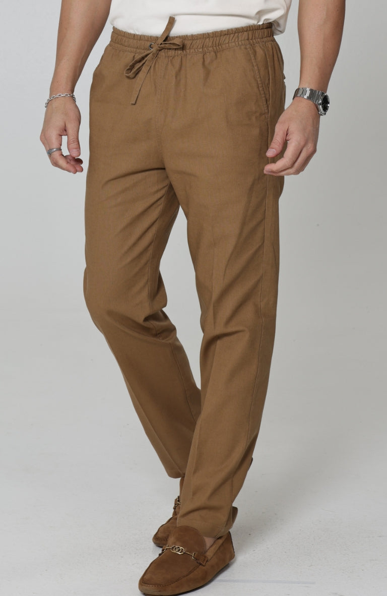Men's Velero Summer Linen Pants in Mocha