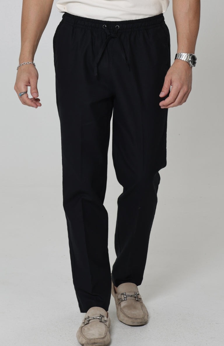 Men's Velero Lightweight Linen Pants in Black